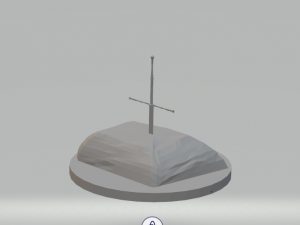 Statuette sword in stone Modèles 3D en vedette