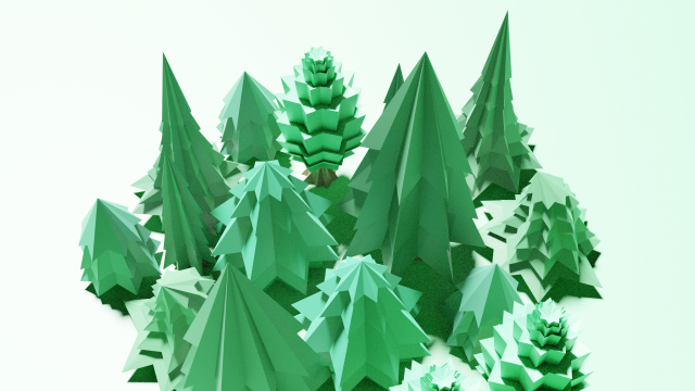Coniferous trees 3D Model .c4d .max .obj .3ds .fbx .stl .blend 