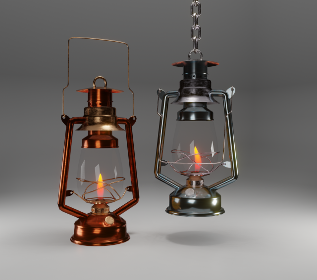 kerosene lamp 3D Model .c4d .max .obj .3ds .fbx .stl .blend 