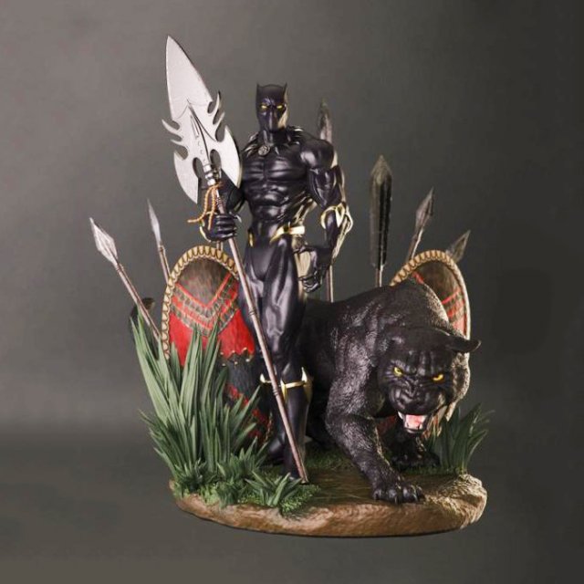 Black panther statue 3d print model Modelo de Impressão 3D .c4d .max .obj .3ds .fbx .stl .blend 