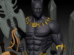 Black panther statue 3d print model Modelo de Impressão 3D