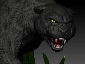 Black panther statue 3d print model Modelo de Impressão 3D