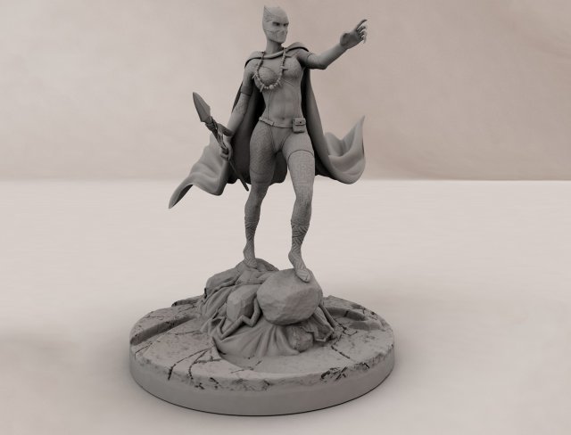 black panther woman 3d print model 3D 打印模型 .c4d .max .obj .3ds .fbx .stl .blend