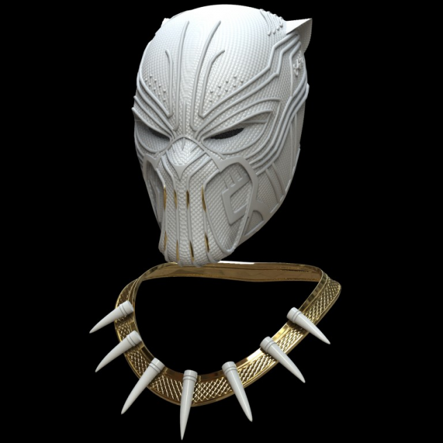 killmonger helmet and necklace from black panther movie 2018 Model Cetak 3D .c4d .max .obj .3ds .fbx .stl .blend 