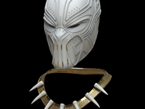 killmonger helmet and necklace from black panther movie 2018 Modello di stampa 3D