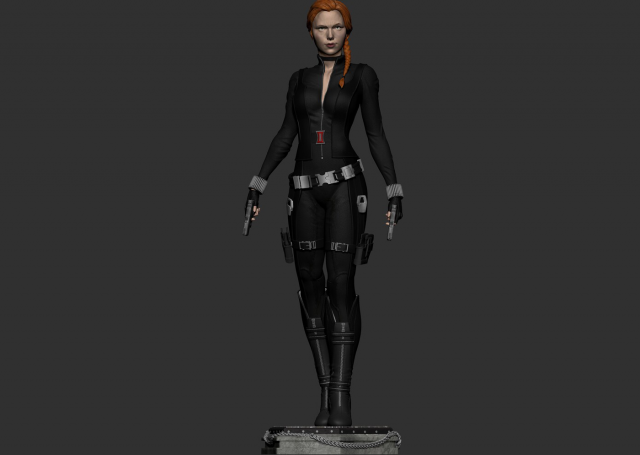 black widow marvel statue 3d print model Modelo de impresión 3D .c4d .max .obj .3ds .fbx .stl .blend 