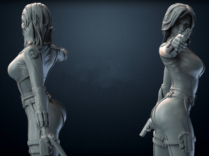 black widow marvel statue 3d print model Modello di stampa 3D