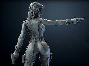 black widow marvel statue 3d print model Modello di stampa 3D
