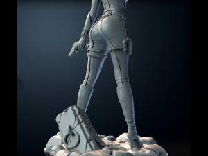 black widow marvel statue 3d print model Modello di stampa 3D