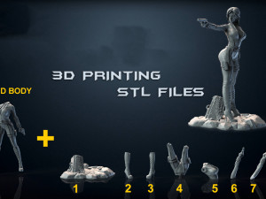 black widow marvel statue 3d print model Modello di stampa 3D