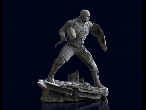 captain america statue ready to print 3D Print Model