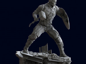 captain america statue ready to print Model do druku 3D