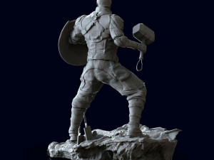 captain america statue ready to print Model do druku 3D