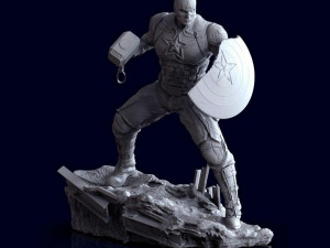 captain america statue ready to print Model do druku 3D