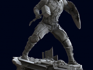 captain america statue ready to print Model do druku 3D