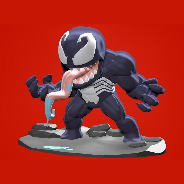 Venom Chibi Ready to Print 3D Print Model .c4d .max .obj .3ds .fbx .stl .blend 