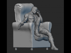 Deadpool Statue Ready to Print STL Format 3D 打印模型