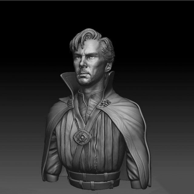 Dr Strange Bust Ready to Print Modèles 3D en vedette .c4d .max .obj .3ds .fbx .stl .blend 