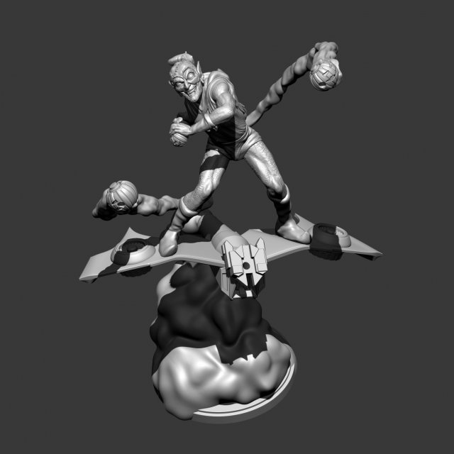 Green Goblin on Glider Ready to Print 3D-Druckmodell .c4d .max .obj .3ds .fbx .stl .blend 