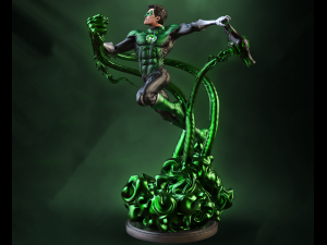 Green Lantern Sculpture Ready to Print STL Modèles 3D en vedette