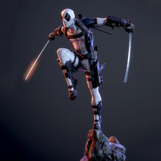 Deadpool X-Force Marvel Statues Ready to Print STL 3D-Druckmodell .c4d .max .obj .3ds .fbx .stl .blend 