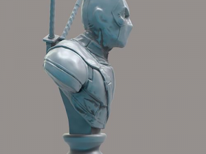 Deadpool Bust Ready to Print STL Model Cetak 3D