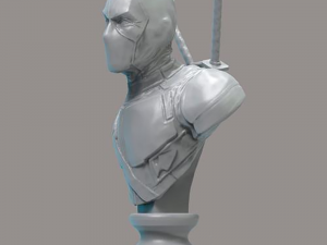 Deadpool Bust Ready to Print STL Model Cetak 3D
