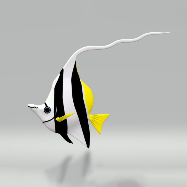 Angel Fish Ready to Print STL FBX OBJ 3D Принт Модель .c4d .max .obj .3ds .fbx .stl .blend 