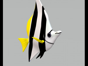 Angel Fish Ready to Print STL FBX OBJ 3D Принт Модель