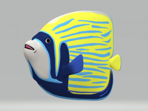 Emperor Anglefish Ready to Print STL FBX OBJ 3D Print Model