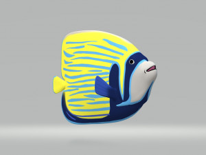 Emperor Anglefish Ready to Print STL FBX OBJ Modello di stampa 3D