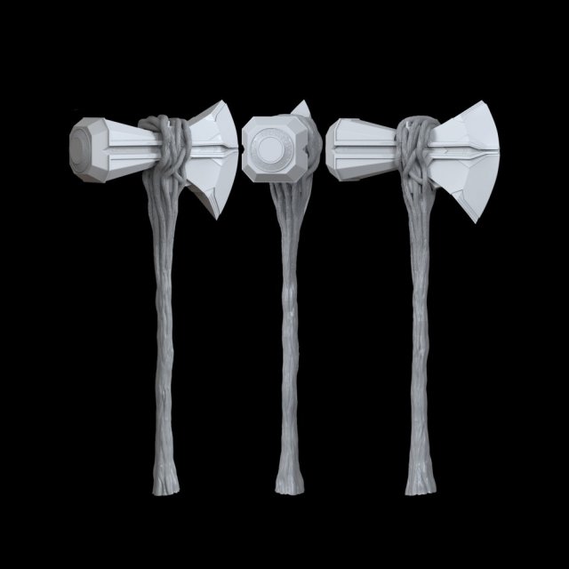 Thor Stormbreaker Axe Ready to Print 3D Print Model .c4d .max .obj .3ds .fbx .stl .blend 
