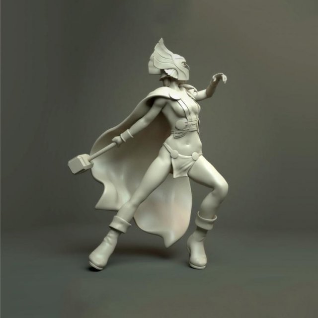 Lady Thor Figurines Ready to Print Modello di stampa 3D .c4d .max .obj .3ds .fbx .stl .blend 