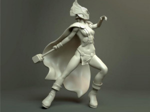 Lady Thor Figurines Ready to Print 3D Print Model