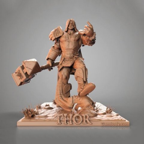 Thor Marvel Ready to Print 3Dプリントモデル .c4d .max .obj .3ds .fbx .stl .blend 