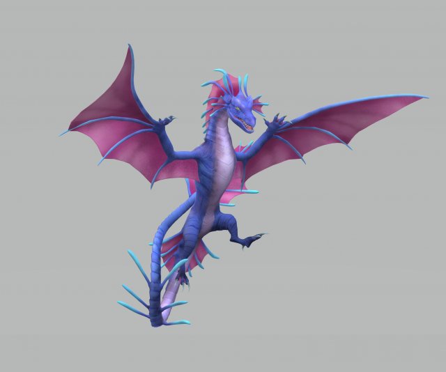 Character Fantasy Dragon Ready to Print Model Cetak 3D .c4d .max .obj .3ds .fbx .stl .blend 