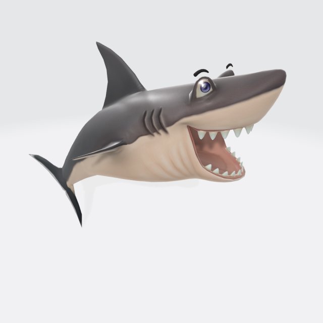 Cartoon Shark Ready to Print Modelo de Impressão 3D .c4d .max .obj .3ds .fbx .stl .blend 