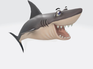 Cartoon Shark Ready to Print 3D Print Model