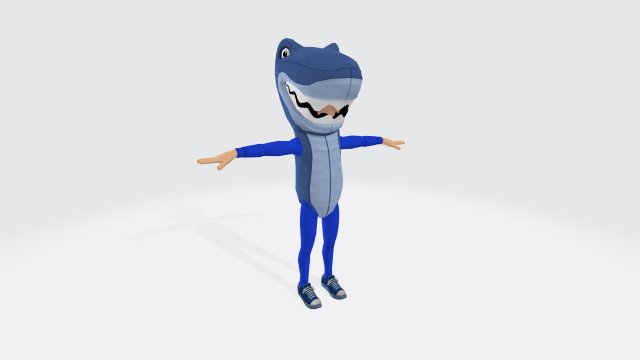 Female Shark Costume Blue Ready to Print 3D Print Model .c4d .max .obj .3ds .fbx .stl .blend 