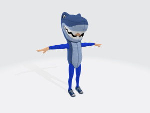 Female Shark Costume Blue Ready to Print 3D Print Model