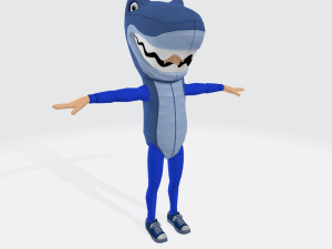 Female Shark Costume Blue Ready to Print 3D Print Model