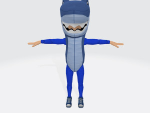 Female Shark Costume Blue Ready to Print 3D Print Model