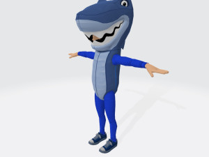Female Shark Costume Blue Ready to Print 3D Print Model