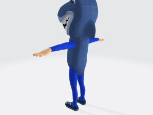 Female Shark Costume Blue Ready to Print 3D Print Model
