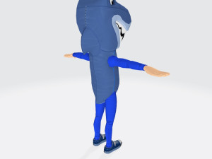 Female Shark Costume Blue Ready to Print 3D Print Model