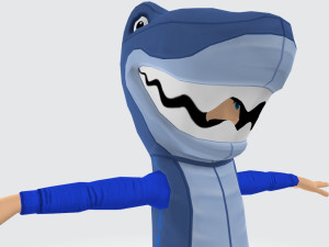 Female Shark Costume Blue Ready to Print 3D Print Model
