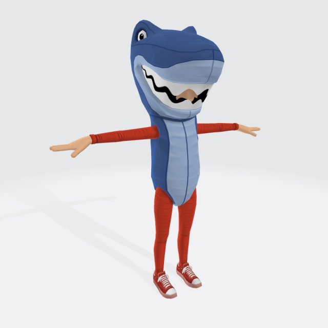 Female Shark Costume Orange Ready to Print 3D Print Model .c4d .max .obj .3ds .fbx .stl .blend 