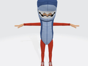 Female Shark Costume Orange Ready to Print 3D Print Model
