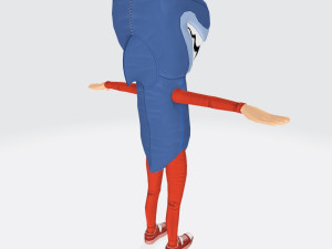 Female Shark Costume Orange Ready to Print 3D Print Model