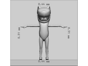 Female Shark Costume Orange Ready to Print 3D Print Model